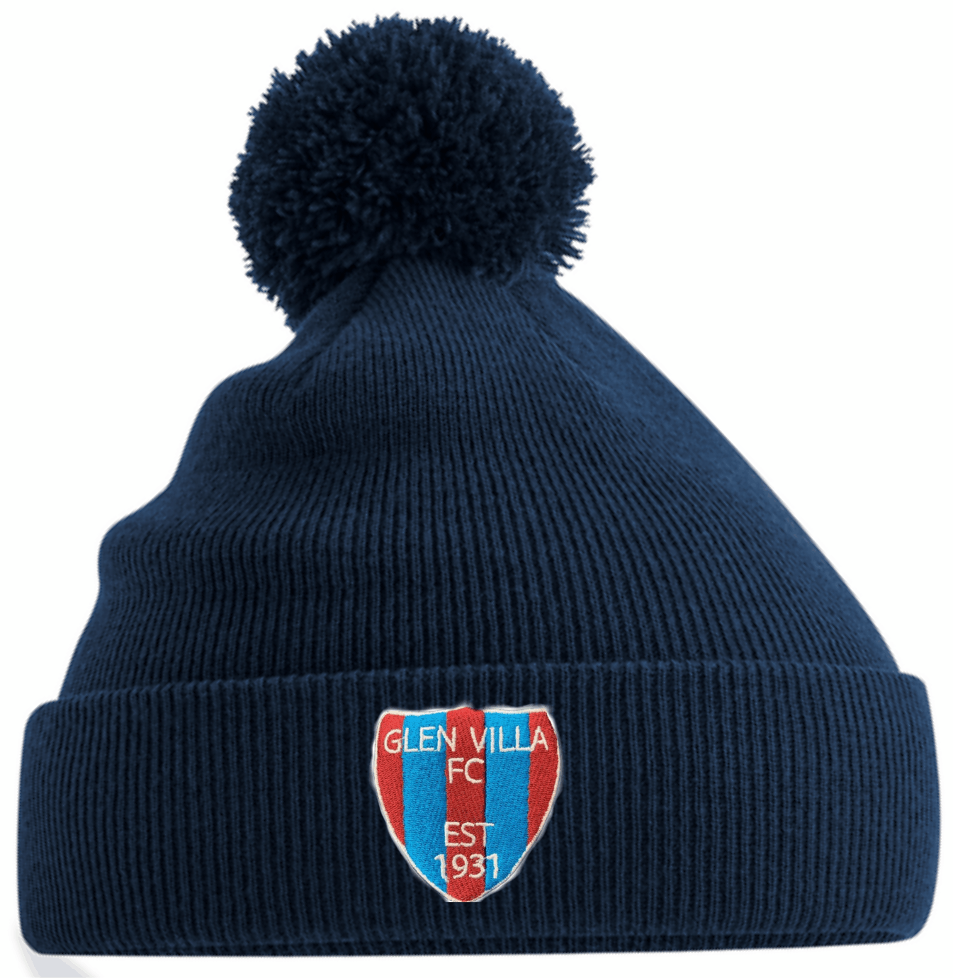 Glen Villa - Bobble Hat, Navy Blue.