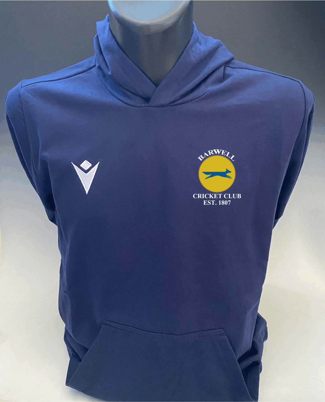 Barwell Cricket Club- Macron Hoodie, Navy.