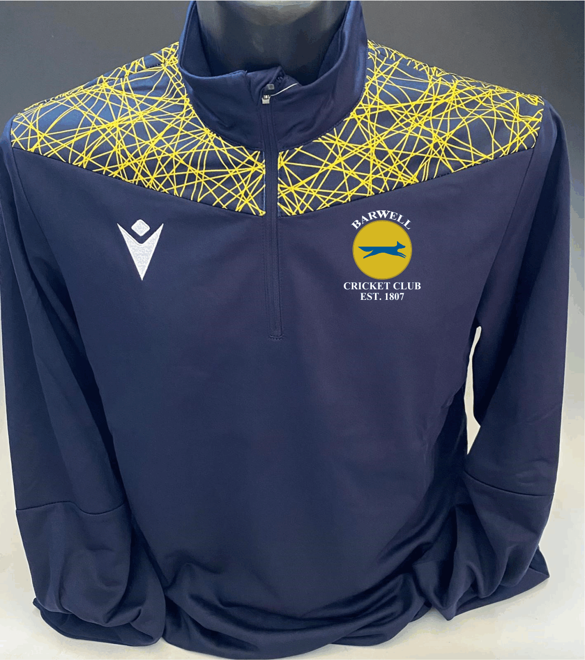Barwell Cricket Club- Macron Drill top, Navy.