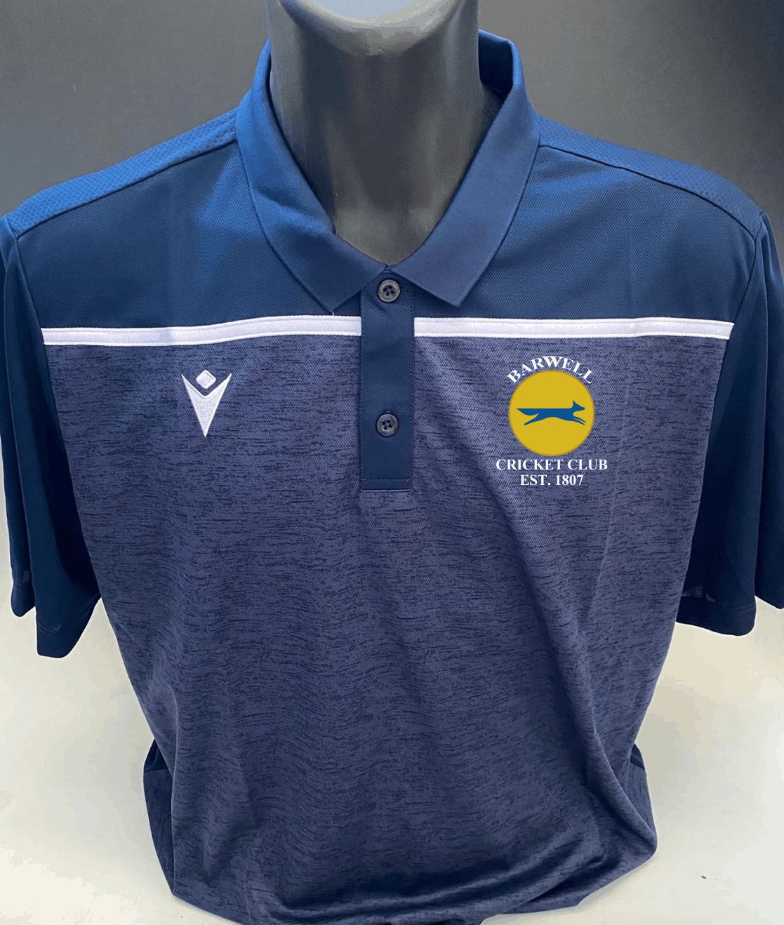 Barwell Cricket Club- Macron Polo, Navy.