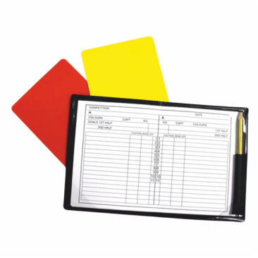 Derbyshire FA - Referee note book and cards.