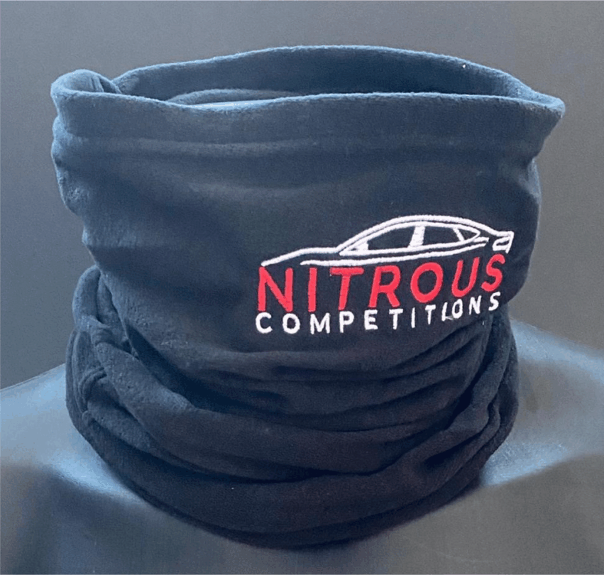 Nitrous Competitions - Microfleece snood, Black.