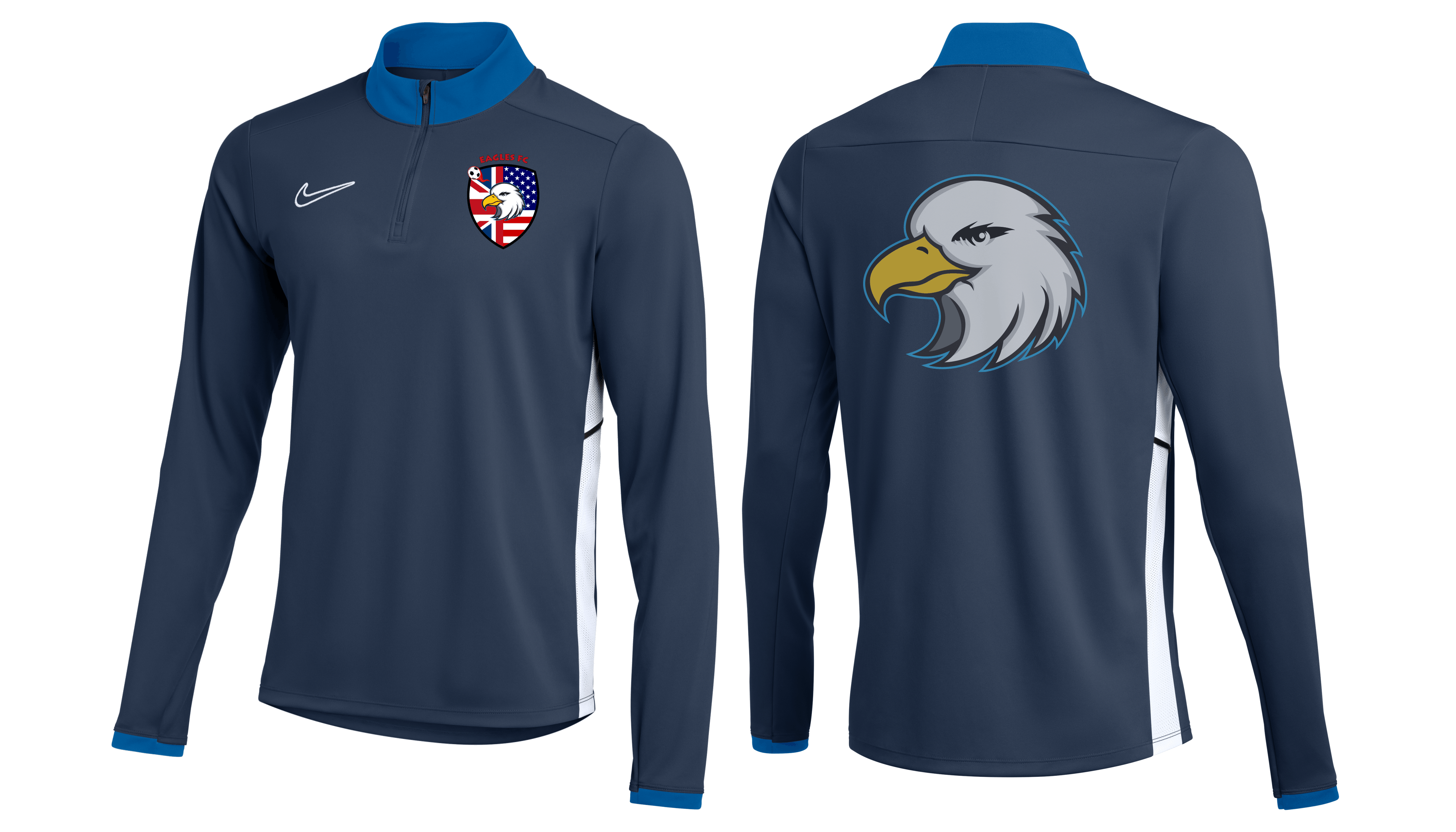 London Eagles - Academy 25 Adult Drill Top with Back Printed Logo (FZ9767)