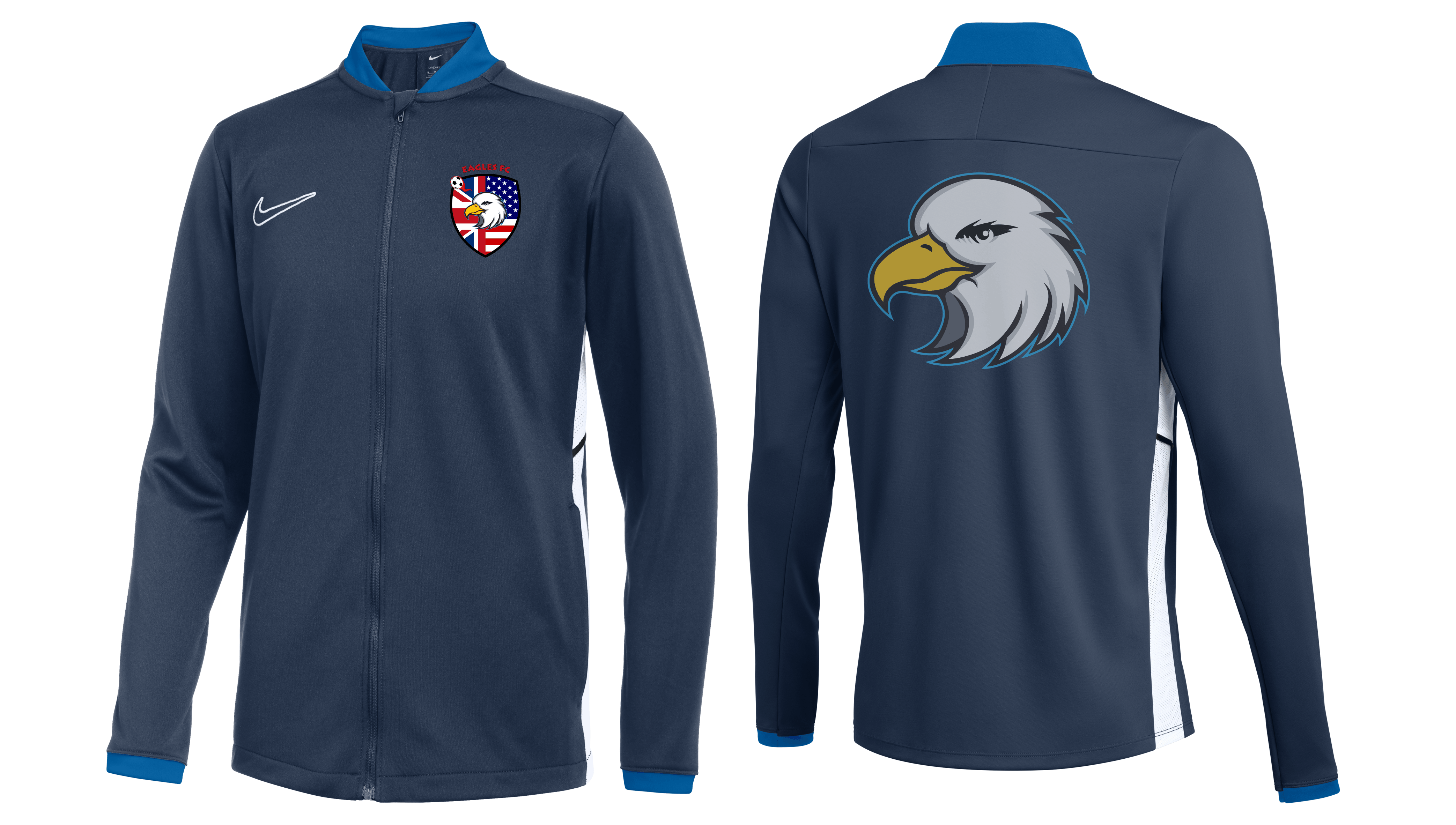 London Eagles - Academy 25 Adult Track Jacket with Back Printed Logo (FZ9836)