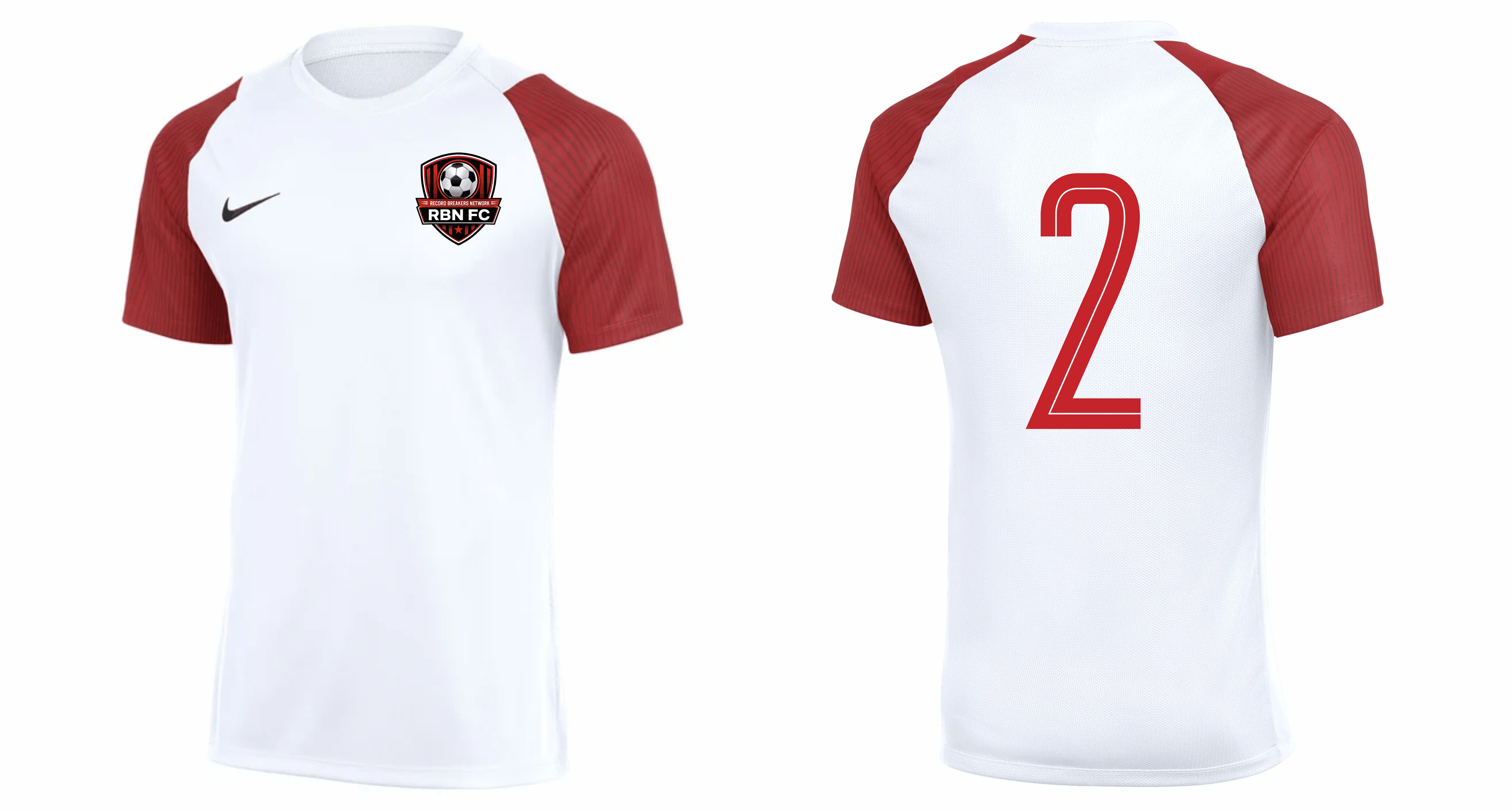 RBN FC - Academy II away jersey -  White/Red - adults