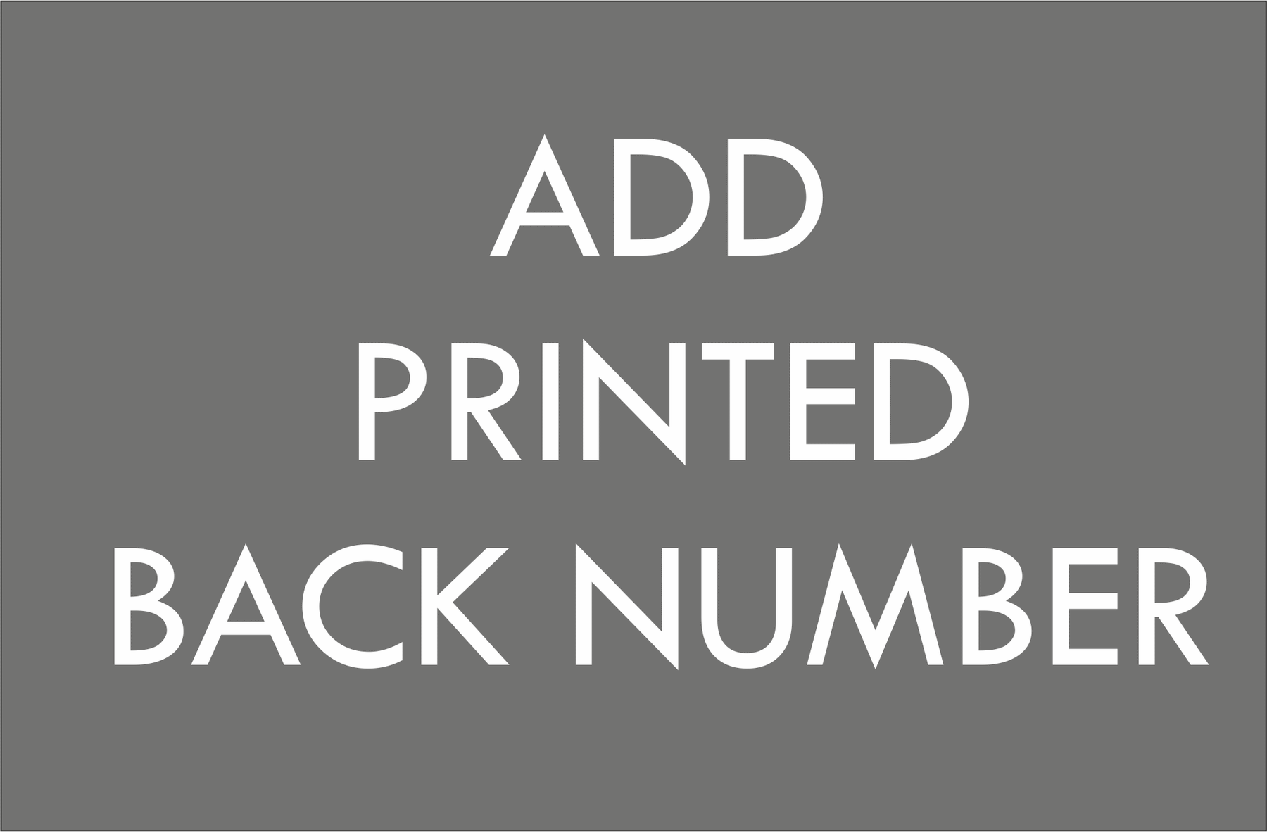 Add printed number - Large / back