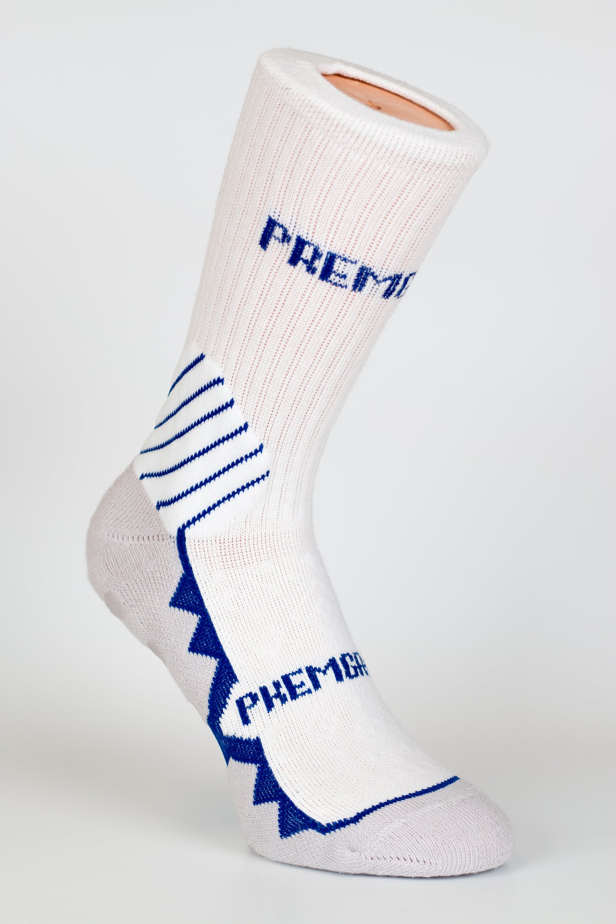 PREMGRIPP CREW SOCK, WITH PATENTED TECHNOLOGY,WHITE/BLUE . - Fanatics Supplies