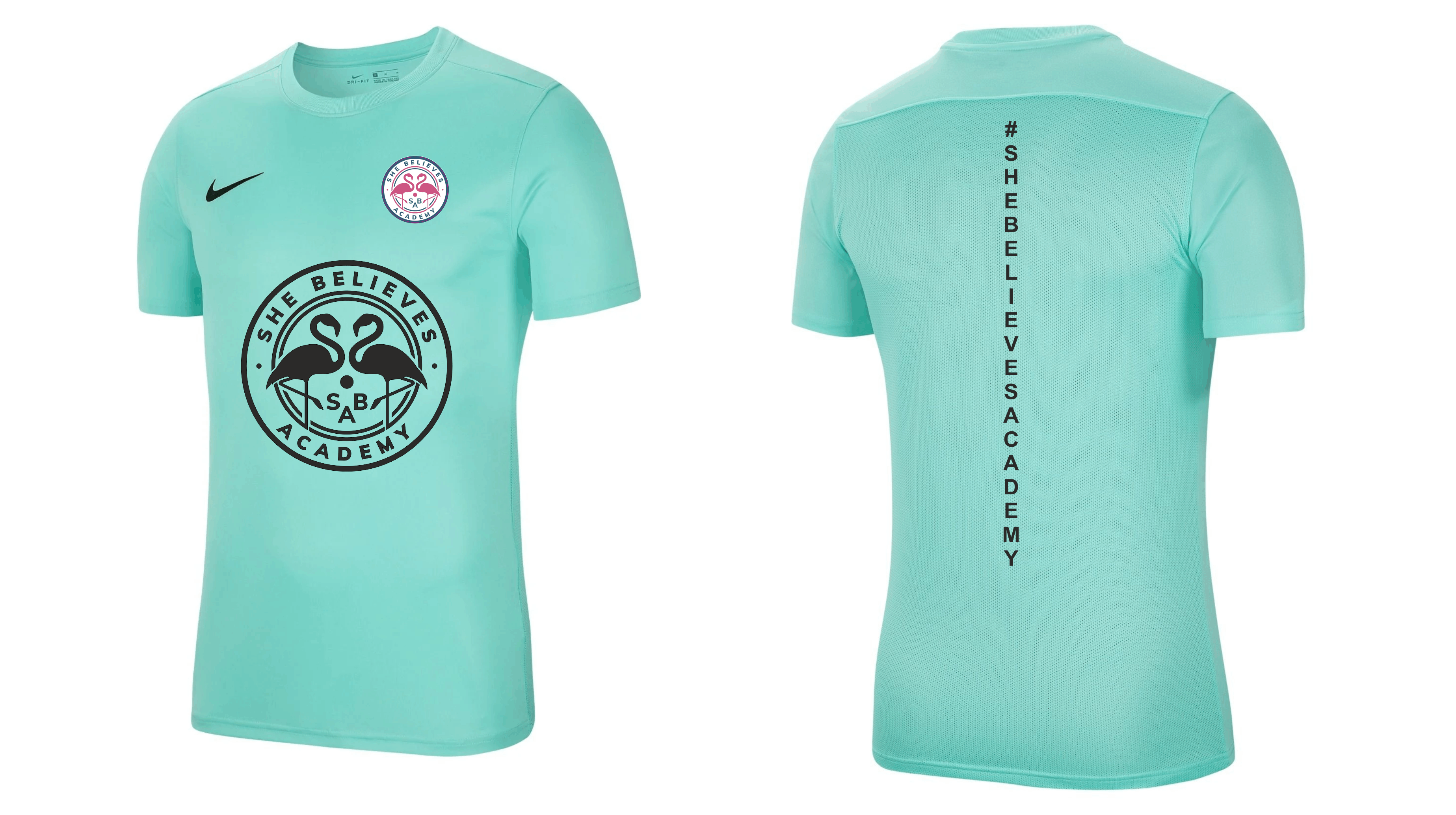 She Believes Academy - Nike training top, Hyper Turquoise.