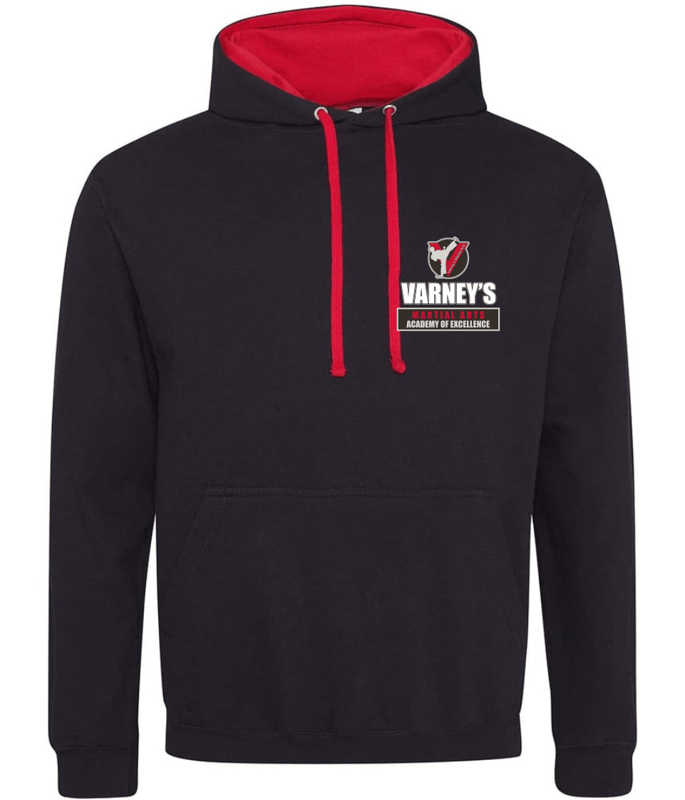 Varneys Karate -  Hoodie . Black/Red, Youth.