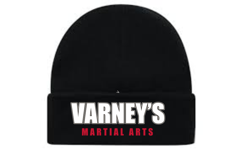 Varneys Karate- Black beanie hat.